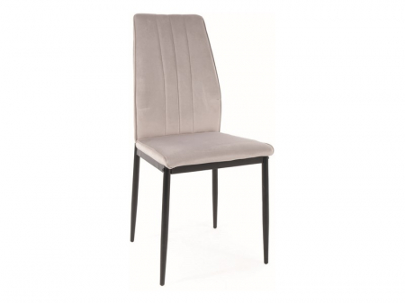 SCAUNE - Scaun dining / bucatarie ATOM catifea Gri deschis Bluvel/cadru negru