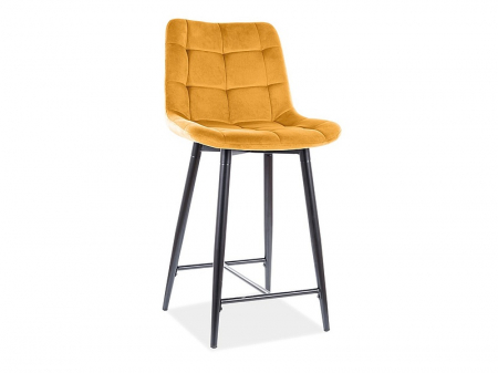 SCAUNE - Scaun bar CHIC H-2 cadru negru VELVET / CURRY BLUVEL 68