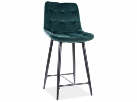 SCAUNE - Scaun de bar CHIC H-2 Catifea cadru negru/ verde BLUVEL 78