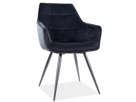 SCAUNE - Scaun dining / living LILY Catifea Bluvel Negru 19 /cadru negru