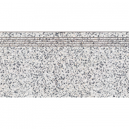 Treapta portelanata gresie, tip piatra, Granito 6806-0038, 60 x 30 cm, gri, finisaj mat [1]