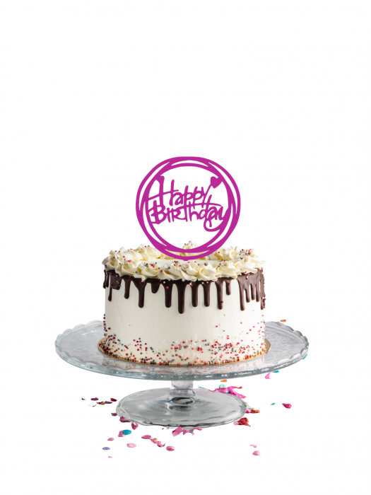 Topper tort Happy birthday forma rotunda [2]