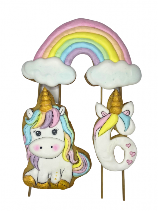 Set biscuiti tip topper pentru tort cu tematica unicorn [2]