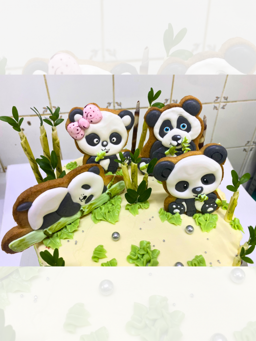Set ursuleti panda tip topper pentru tort [2]
