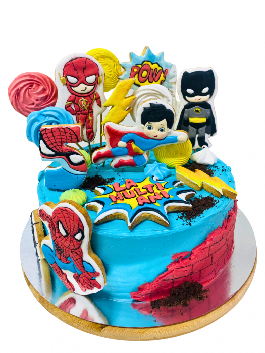 Super Eroi, Spiderman, Superman, Batman, Flash - Biscuiti decorati cu glazura de zahar si pictati manual [2]
