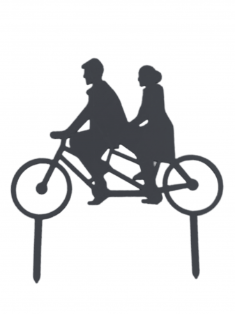 Toppere pentru nunta - Topper tort Doi pe-o bicicleta