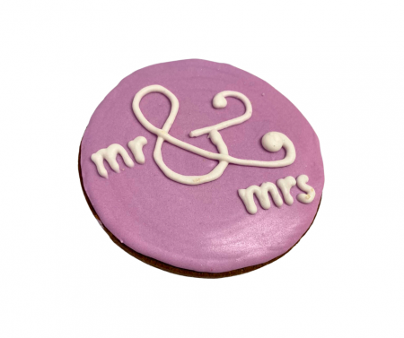 Marturii de nunta - Mr and Mrs - Biscuite rotund mare