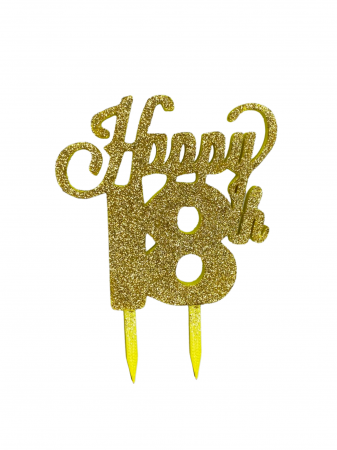 Happy birthday - Topper tort Happy 18