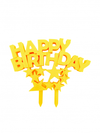 Happy birthday - Topper tort Happy birthday cu stele