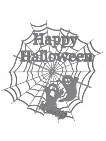 Halloween - Happy Halloween - Wooooo 18 x 17 cm