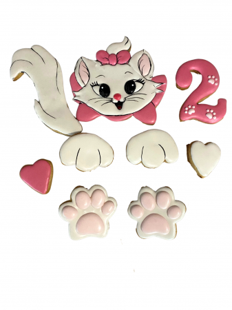 Biscuiti decorati manual - Pisica aristocrata - Aristocrat Cats