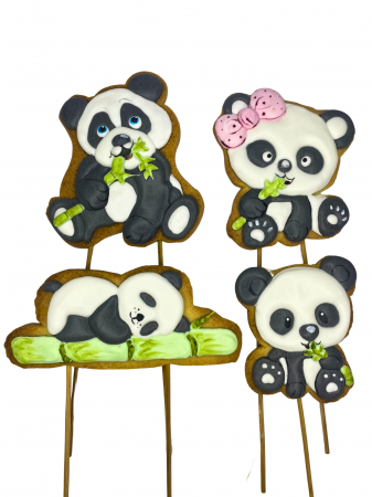 Animalute - Set ursuleti panda tip topper pentru tort