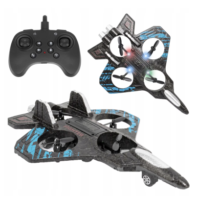 Pachete Promotionale - Avion De Lupta si Telecomanda cu 4 elice, pentru copii , 360°