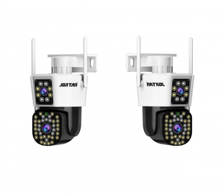 Camere Supraveghere - SET 2 x Camera de Supraveghere Duală Jortan 8293, 6MP, WiFi sau Cablu, Ip66 , 44 Led Vedere Nocturna+ Cadou Surpriza