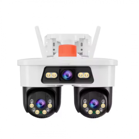 Camere Supraveghere - Cameră Supraveghere WiFi Jortan 9MP, 3 Lentile, Dual Head, PTZ 355°, Night Vision Color, IP66, Audio Bidirecțional, Yoosee App
