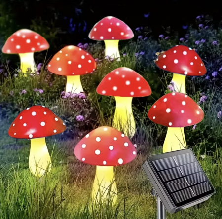 Pachete Promotionale - Set 8 Ciupercute Solare Decorative - Iluminare Magica pentru Gradina Ta