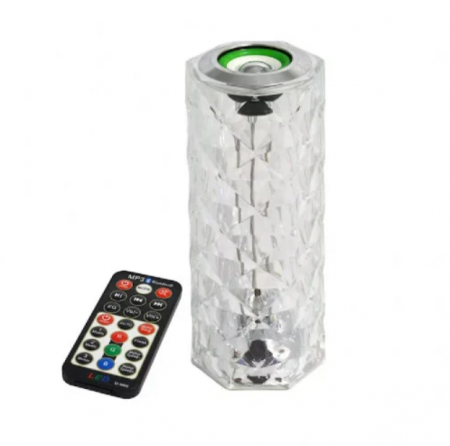 CASA SI GRADINA - Lampă LED Cristal cu Boxă Bluetooth, 16 Culori, Control Tactil și Telecomandă