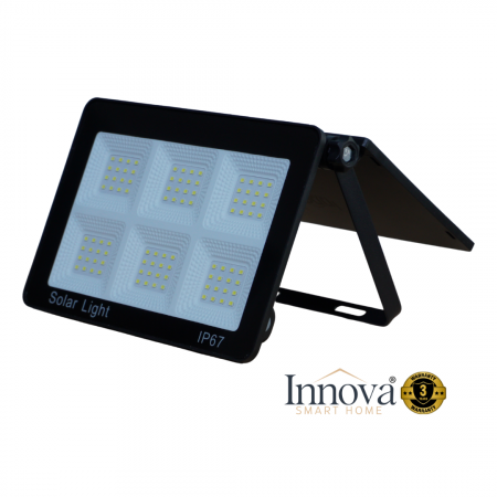 Decoratiuni - Lampa Solara Modulara Aurora by Innova 100W BK-T7 cu Panou Detasabil – Senzor Lumina, IP67, 140 mp2