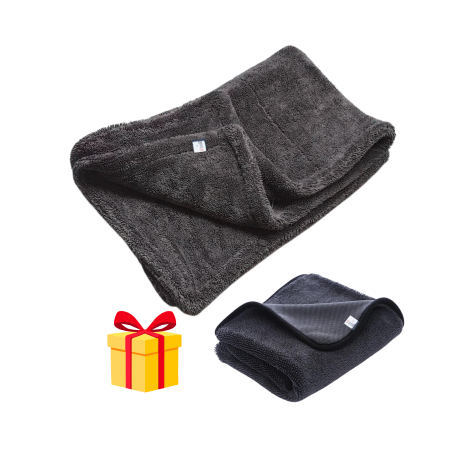 Auto - Moto - Lavetă Microfibră Profesională GlossIQ 50×80 cm - 1600 GSM + Laveta 50x30 CADOU