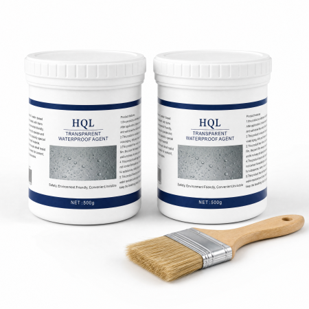 Casa Si Gradina - Pachet 1+1 GRATIS: Gel Impermeabilizant Transparent HQL pentru Sigilare și Infiltrații (2x 500g) + Pensulă Cadou