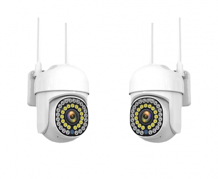 Camere Supraveghere - Pachet 2 x Cameră de Supraveghere Smart WIFI, 36 LED-uri, HD, Viziune Nocturnă cu Infraroșu și Protecție IP66, Transmisie Live pe Telefon