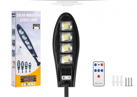 LAMPI SOLARE - Set 1+1 Lampa Solara Cobra 168 Led , Ip66 , Senzor de Lumina + Senzor de Miscare + Telecomanda