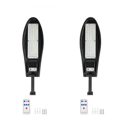 LAMPI SOLARE - Set 1+1 Lampa Solara LUPE 260 Led , Ip66 , Senzor de Lumina + Senzor de Miscare + Telecomanda