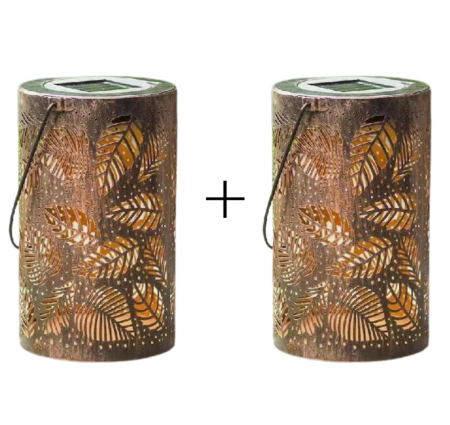 Pachete Promotionale - Set 2xFelinar Solar Elegant pentru Grădină cu LED-uri și Braț Agățător, din Fier, cu Senzor de Lumină