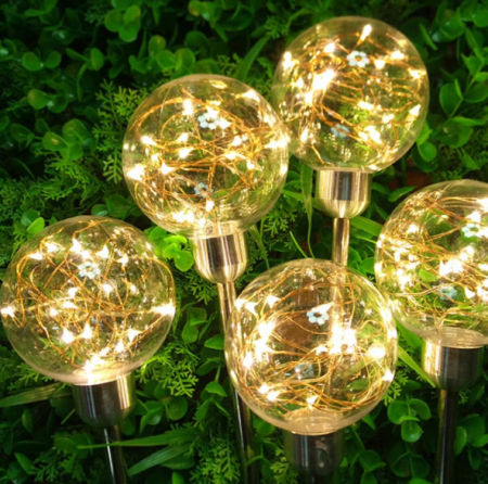 CASA SI GRADINA - Set 2/4/8 x Lampă solară pentru exterior , Minge Licurici Alb Cald