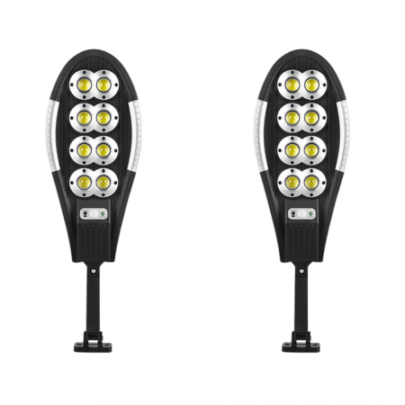 LAMPI SOLARE - Set 2x Lampa Solara Stradala DualLED 400W 156 COB, Acumulatori 3600 mAh, Telecomanda, Panou Solar integrat