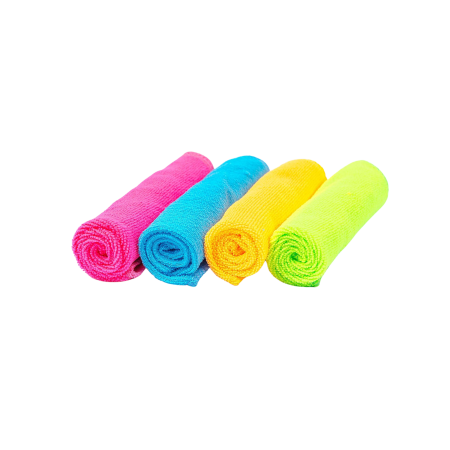 Auto - Moto - Set 4 Lavete din Microfibra 30x30 cm - Multicolor (roz, albastru, galben, verde)