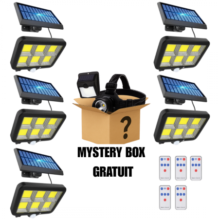 Pachete Promotionale - Set 5 x Lampa Solara 50W - 96 LED COB, cu PANOU DETASABIL + MysteryBox GRATUIT