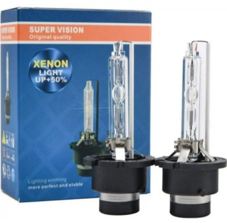 Auto - Moto - Set de Becuri Xenon D2S pentru Faruri – 2 Becuri de Înaltă Performanță, 35W, 6000K, Lumina Albă