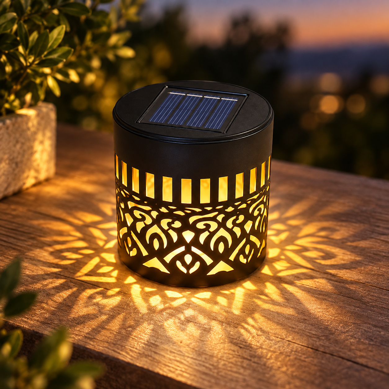 Lămpi solare decorative de perete cu proiecție Mandala, alb cald sau multicolor, IP65 - Set 2, 4 sau 8 bucăți [7]