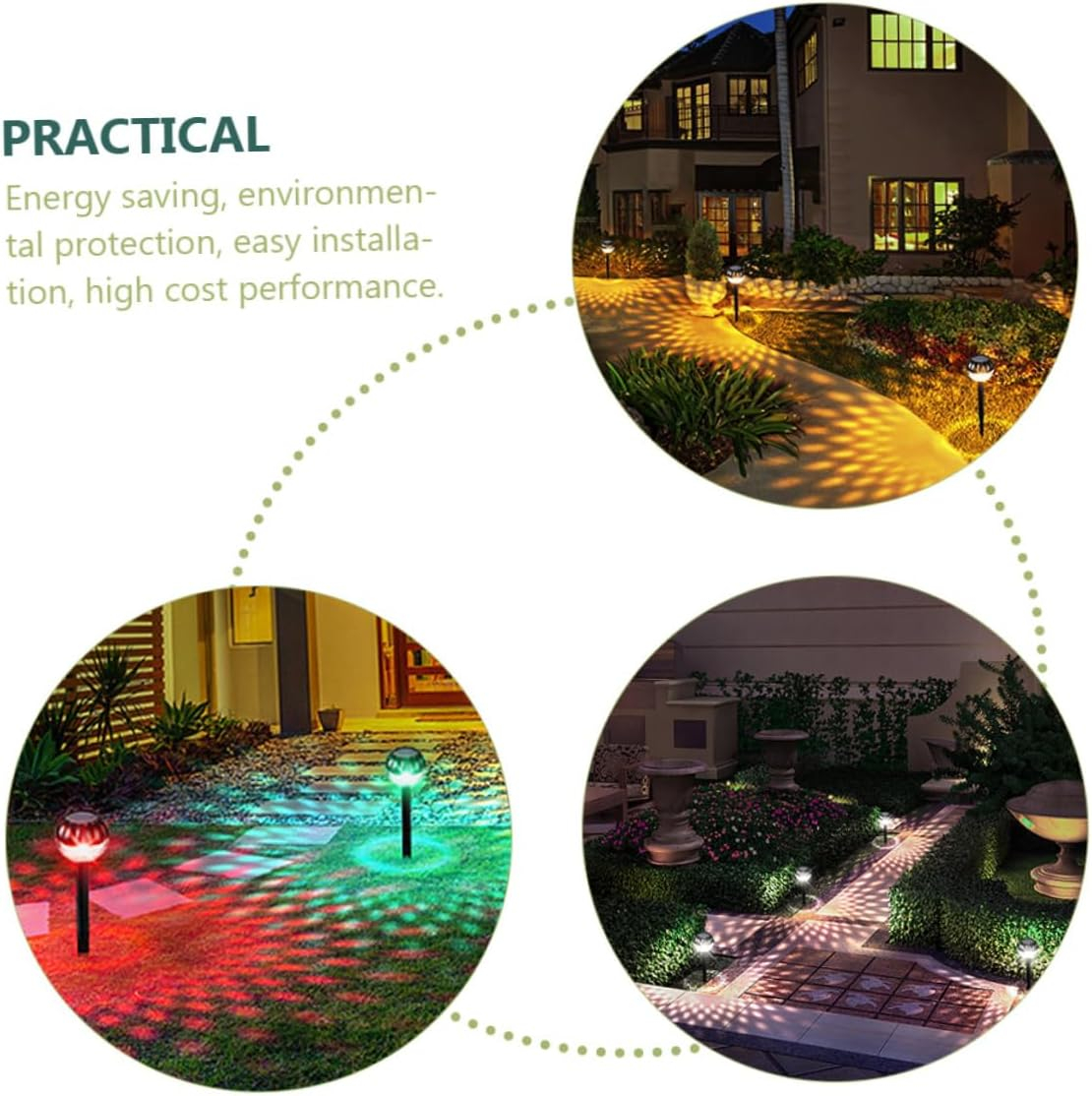 Set 4 X Lampa Solara Ambientala PAPADIE , Acumulator Incorporat , Iluminare Albă sau Multicolor , Ip 65 [3]