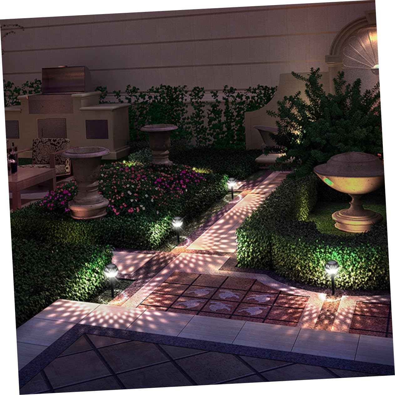 Set 4 X Lampa Solara Ambientala PAPADIE , Acumulator Incorporat , Iluminare Albă sau Multicolor , Ip 65 [2]