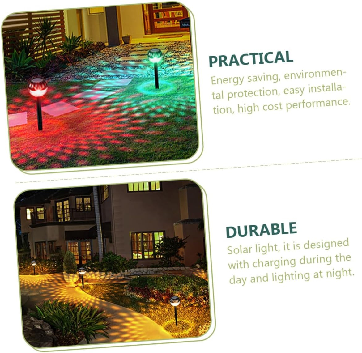 Set 4 X Lampa Solara Ambientala PAPADIE , Acumulator Incorporat , Iluminare Albă sau Multicolor , Ip 65 [11]