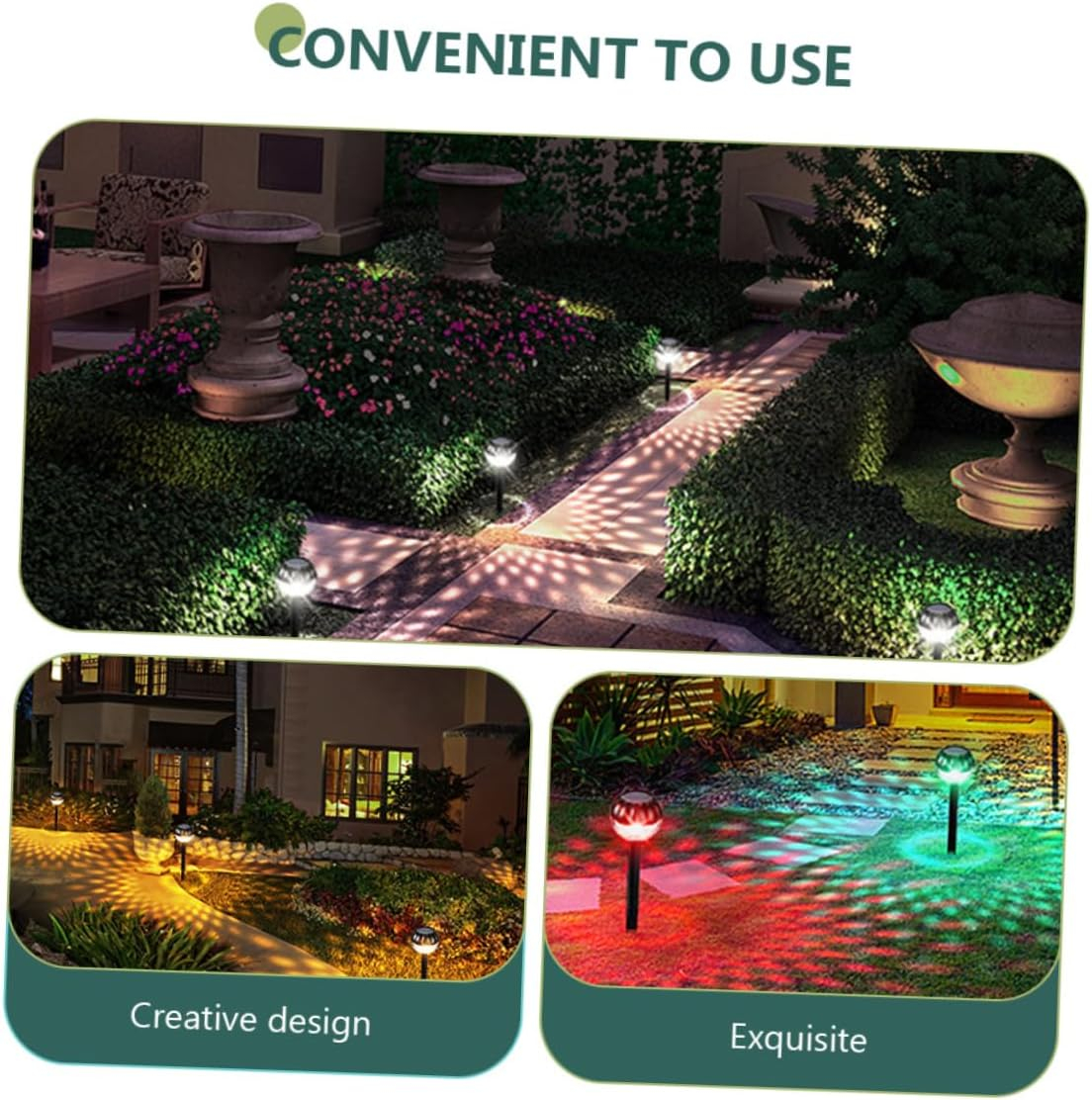 Set 4 X Lampa Solara Ambientala PAPADIE , Acumulator Incorporat , Iluminare Albă sau Multicolor , Ip 65 [13]