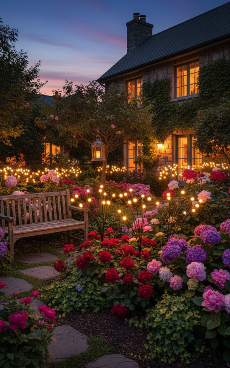 Black Friday - Set de 8 Lămpi Solare de Grădină cu Licurici Multicolor/Alb Cald – Eleganță și Magie în Spațiul Exterior [15]