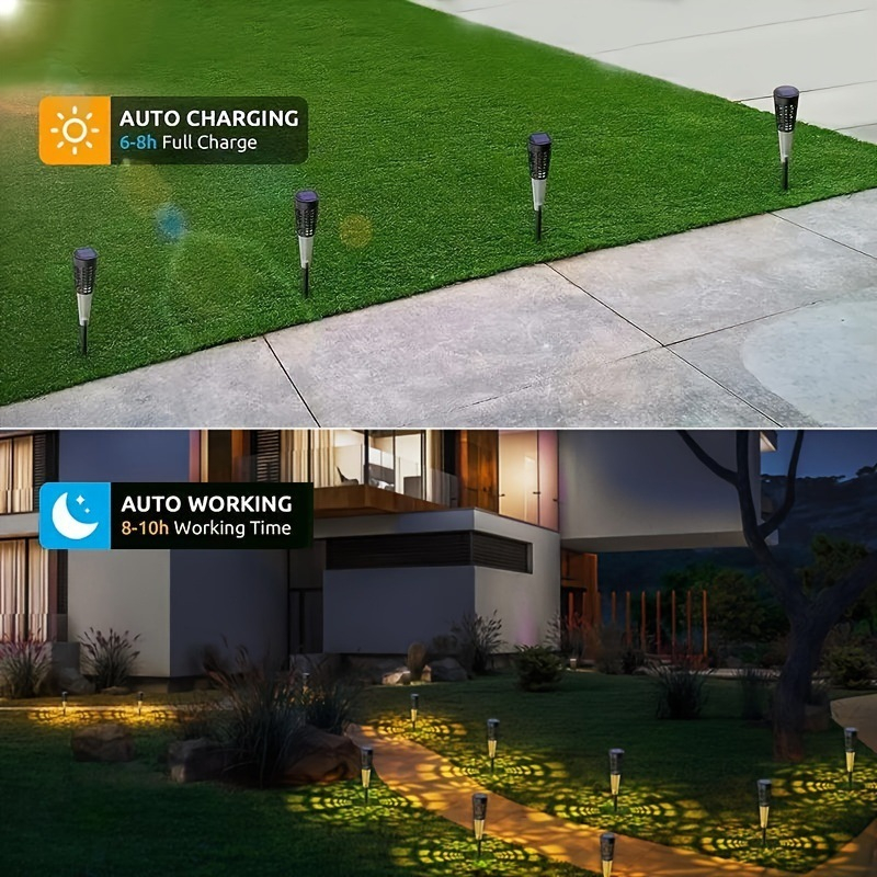 Set de 6 Torțe Solare Bali Acumulator Incorporat cu Iluminare Albă sau Multicolor , Ip 44 [8]