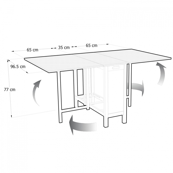 Masa plianta cu lemn masiv PATIO  natur [5]