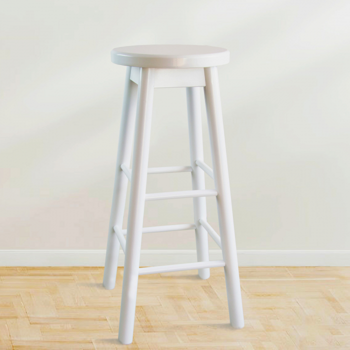 wood bar stool white painted [5]