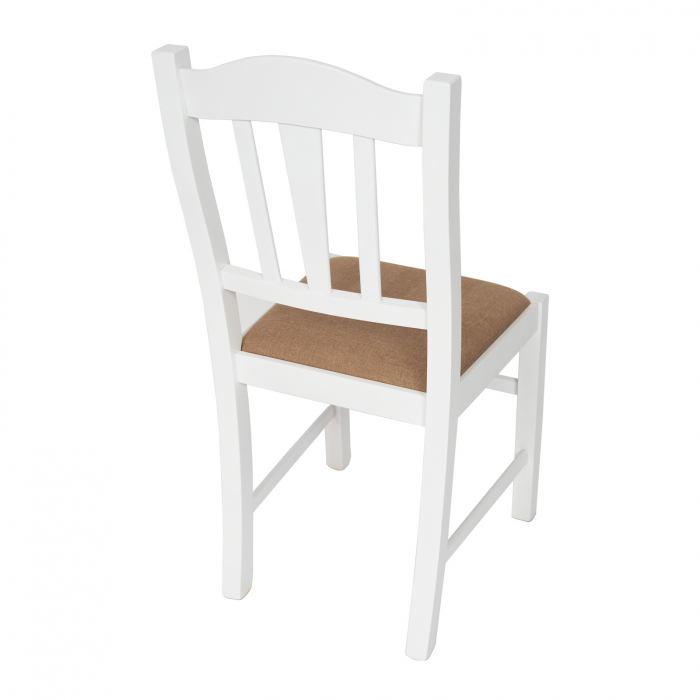 Upholstered SILVANA solid wood chair - white [2]