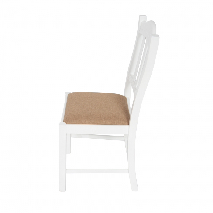 Upholstered SILVANA solid wood chair - white [3]