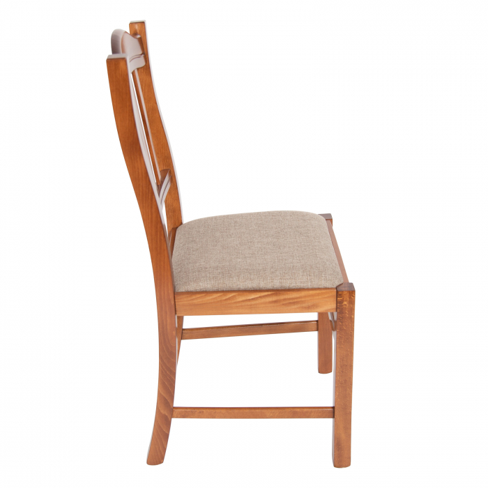upholstered SILVANA solid wood chair - walnut [2]