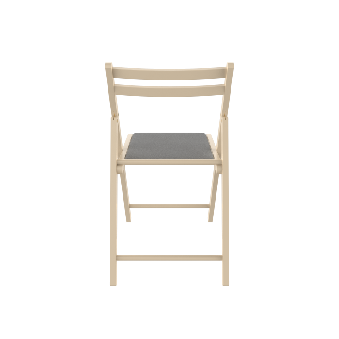 IGOR Folding Wooden Chair, Upholstered in Beige Cotton [5]