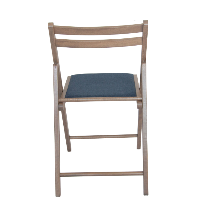upholstered IGOR folding wooden chair -  greige stained [4]