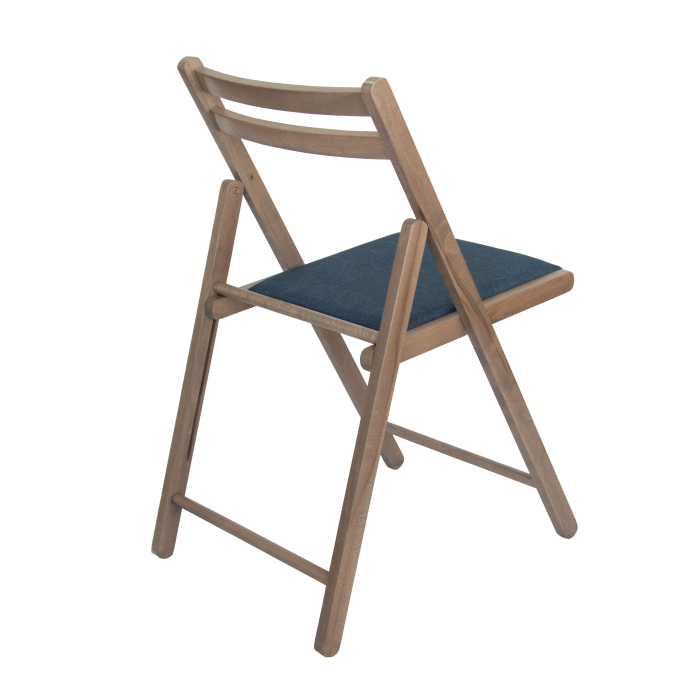 upholstered IGOR folding wooden chair -  greige stained [2]
