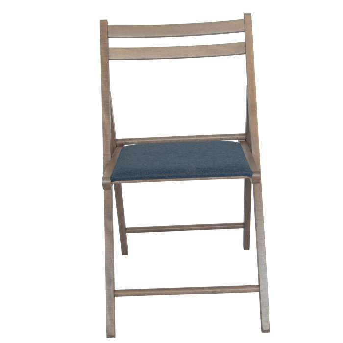 upholstered IGOR folding wooden chair -  greige stained [5]