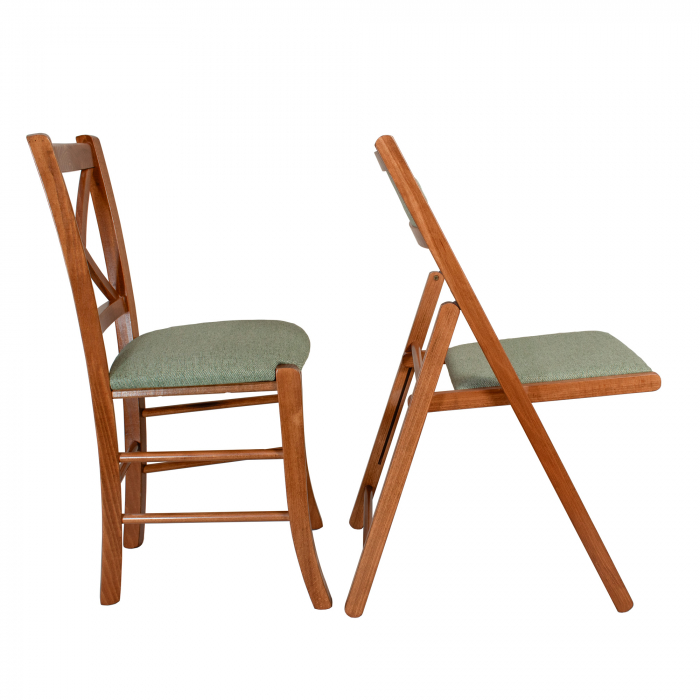 LORI upholstered folding chair - walnut [5]